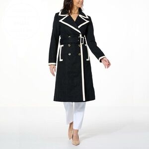 $160 Kathy Ireland Eyelet Trench Coat